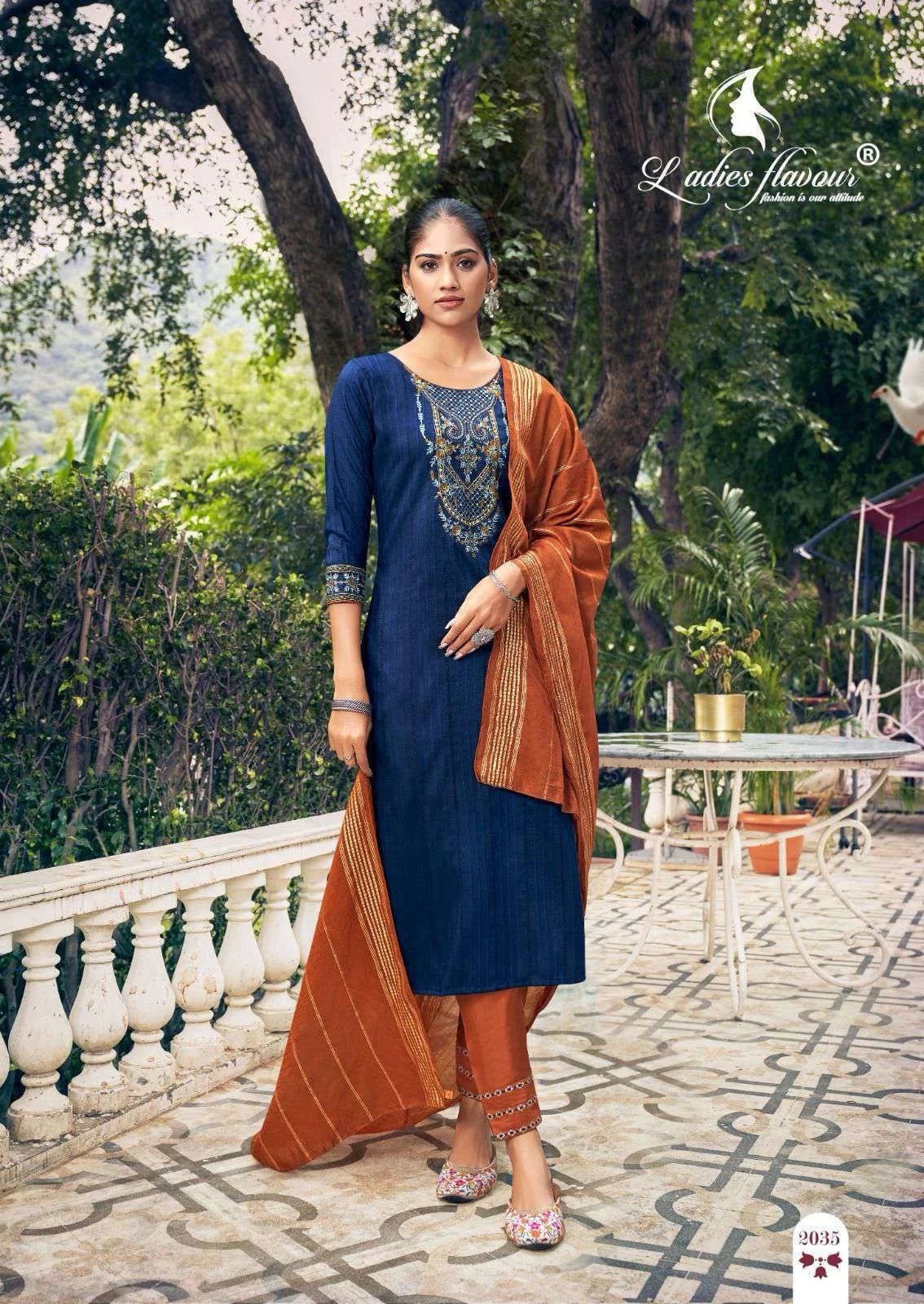 Ladies Flavour Parampara 2 Heavy Chinon Wholesale Readymade Salwar Suit Catalog — Wholesale Salwar Suits, MPA wholesale from Surat - Gallery Image 5